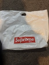 Supreme Box Logo In Store Reusable Shopping Tote Bag White Red Used