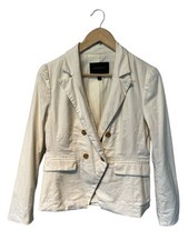 Banana Republic Off White Linen Blend Double Created Blazer SP