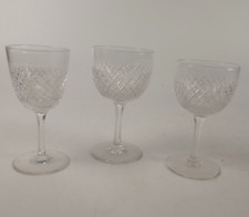 Vintage Crystal Wine Glasses x 3 different sizes