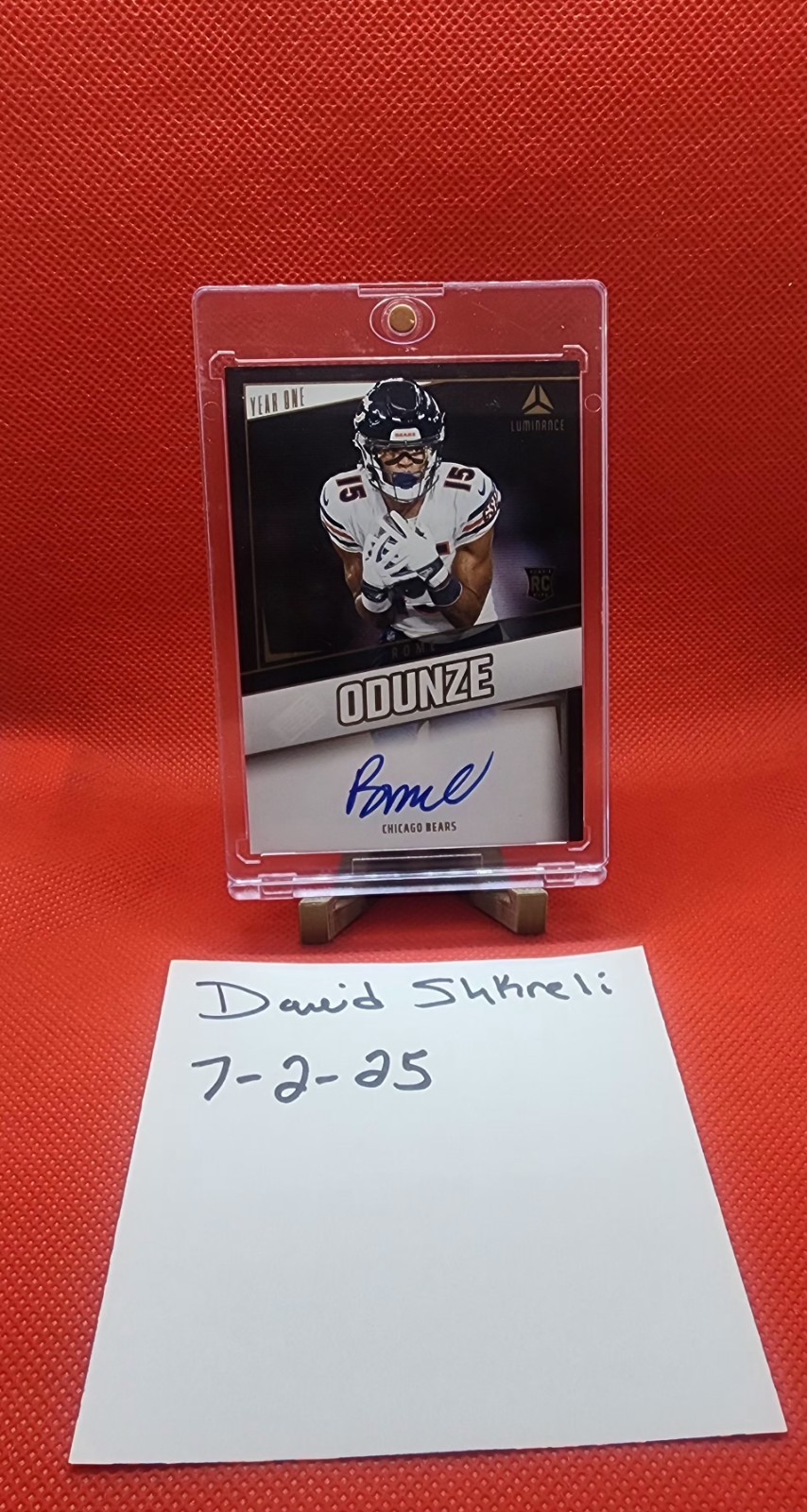 2024 Panini Luminance Year One Signatures Rome Odunze RC Auto BLUE INK