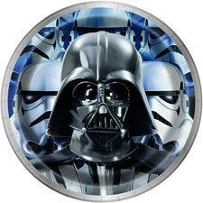 Unique Star Wars Darth Vader Round Dessert Plates - 8 Pcs, 7", Gray, black