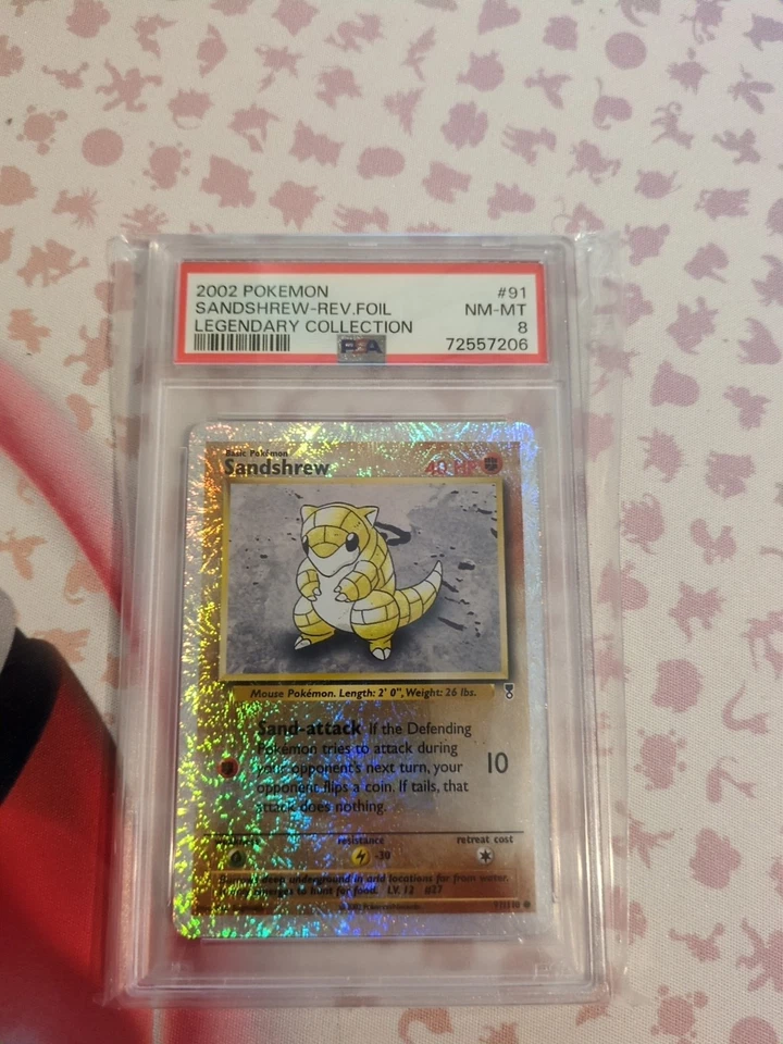 PSA 8 Sandshrew #91 Legendary Collection Reverse Holo Foil Pokemon 2002 - Image 2 of 4