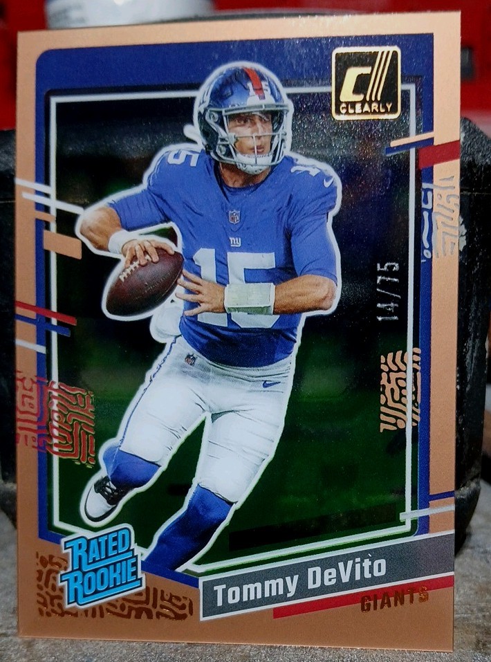 2023 Panini Clearly Donruss - Rated Rookie Tommy DeVito #97 Orange /75 (RC)