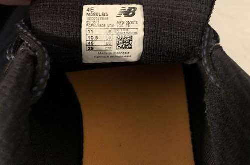 Zapatillas deportivas New Balance 580v5 talla 11 4E extra anchas negras plateadas para hombre’s - Imagen 3 de 8