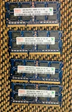 Lot of 4x Hynix 4GB DDR3 1333 MHz PC3-10600 2Rx8 SODIMM Laptop Memory RAM