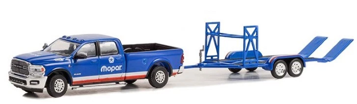 GREENLIGHT, DODGE RAM 2500 LARAMIE 2020 avec remorque porte voiture MOPAR sou... - Photo 1/1