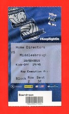 2014/15 BIRMINGHAM 1-1 MIDDLESBROUGH *DIRECTORS BOX BOARDROOM CHAMPIONSHIP MINT*