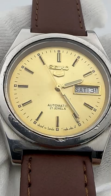 SEIKOファイブ 21JEWELS OH済み 海外モデル ガラス傷無し Vintage Seiko 5 Automatic Authentic Japan Made Men's Wrist Watch