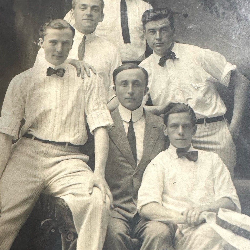 Vintage RPPC Studio Group Portrait 5 Men Suits Bow Ties St Augustine FL