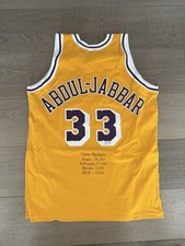 KAREEM ABDUL JABBAR SIGNED Los Angeles Lakers AUTHENTIC STAT JERSEY 8/33 UDA