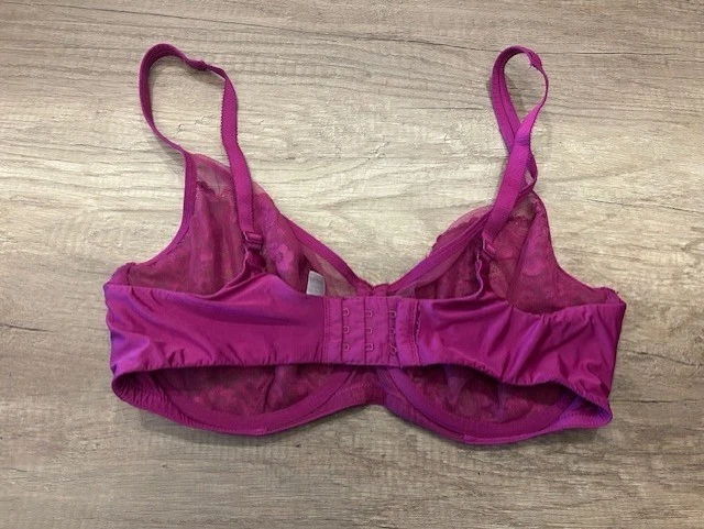 Apt 9 Intimates бюстгальтер пурпурный цветочный кружевной на косточках регулируемый женский 38DD - Изображение 2 из 3