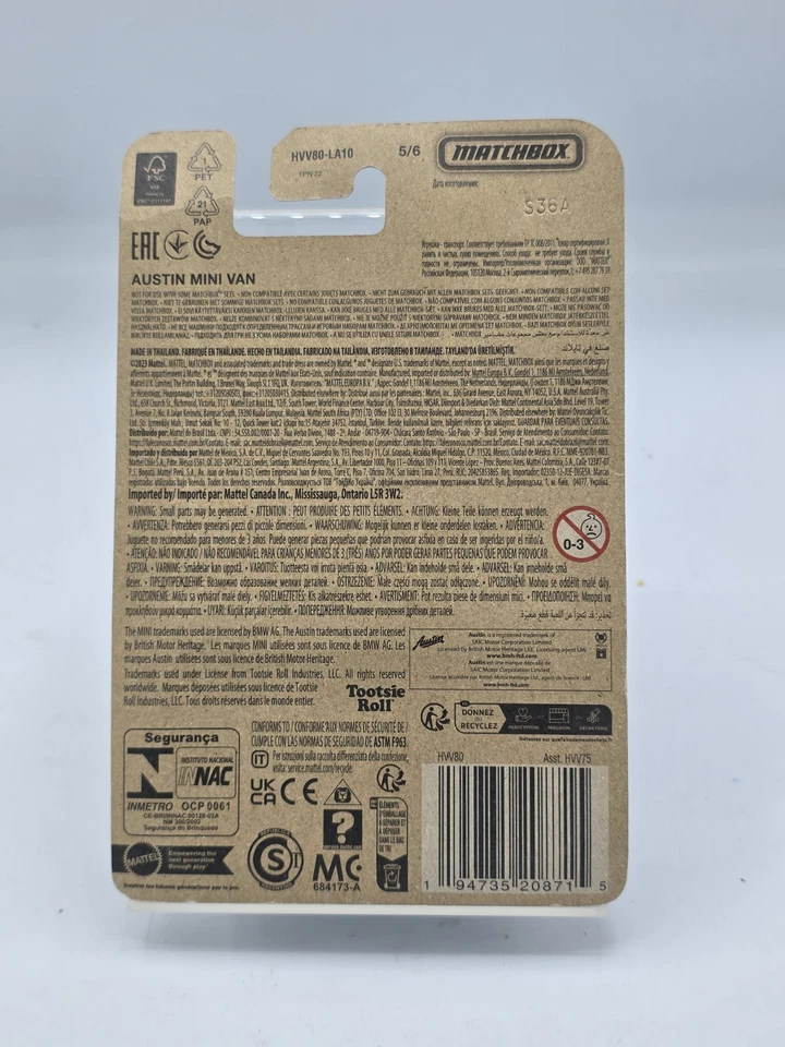 Matchbox Candy Series: Junior Mints Austin Mini Van #5/6 | 2023 Mattel - Image 2 of 4