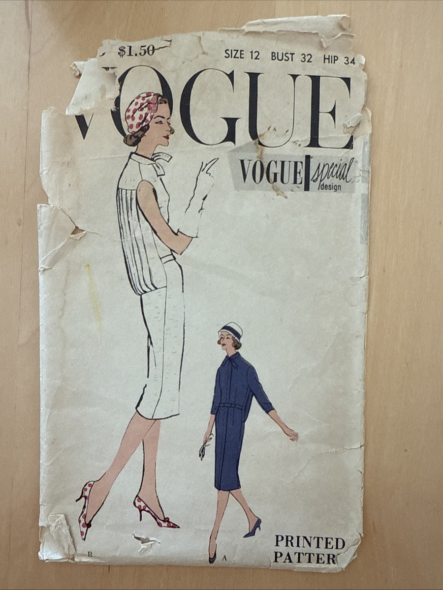 Lot De 2 Patrons De Couture Vogue Vintage (N°1214 & 8429) - Taille 12 - Années 1980 - Enveloppes Usagées