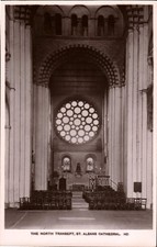 Postcard The North Transept St Albans Cathedral (42) RPPC Kingsbury Series