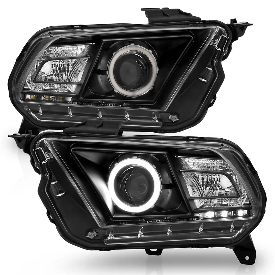 Black Clear Lens Headlight Assembly w/Halo for 10-14 Ford Mustang w/o HID [CCFL] - Image 2 of 4