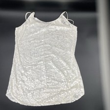 Cinema Etoile White Rose Burnout Slip Negligee Size L Honeymoon USA Made Vintage