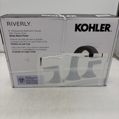 #ad #ad Kohler Riverly 8quot; Widespread Bathroom Faucet Matte Black Spot Repel NIB $65.00
