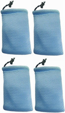 Nylon Mesh Drawstring Bag, Small Storage Pouch String Bags Blue 10 X 15Cm/6 X 4I