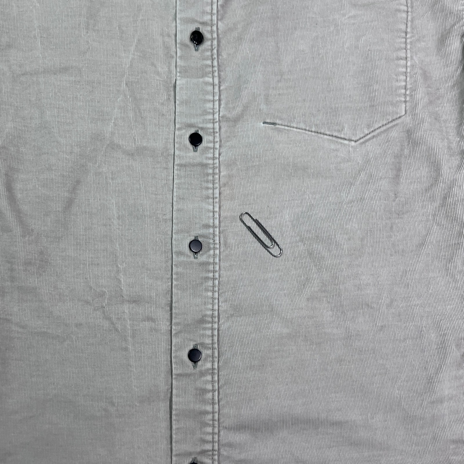 ARC'TERYX Men's Large Button Shirt Jacket Gray Merlon Corduroy Pockets Stained thumbnail 8