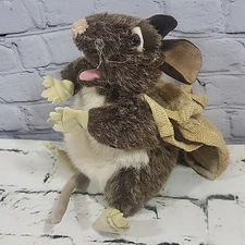 Folkmanis Hand Puppet Plush Pack Rat 10" With Sack Bag Theater Storytelling Flaw