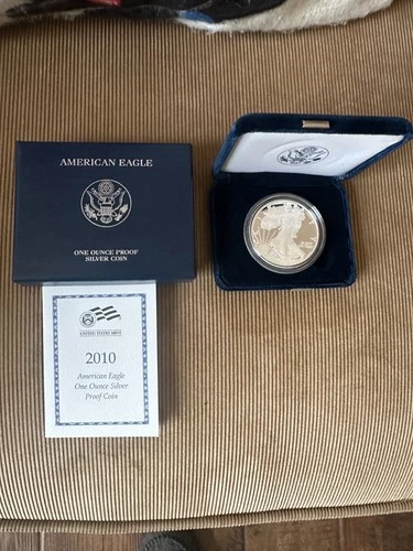2010-W Proof $1 American Silver Eagle Box, OGP & COA