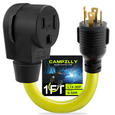 Welder Adapter Cord, Nema L14-30P to 6-50R 4 Prong Twist Lock Generator Plug to