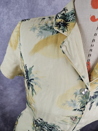 RARO DE COLECCIÓN Tommy Bahama 100% Seda Hawaiano Isla Tropical Corto Slv Vestido Talla XS - Imagen 2 de 12
