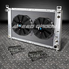 2-ROW ALUMINUM RACING RADIATOR+2 FAN FOR 99-12 SILVERADO 1500/2500 4.8/5.3L AT