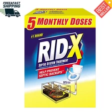 RID-X Septic Treatment, 5 Month Supply of Powder 49 oz