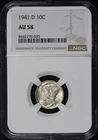 1941-D Mercury Dime NGC AU-58