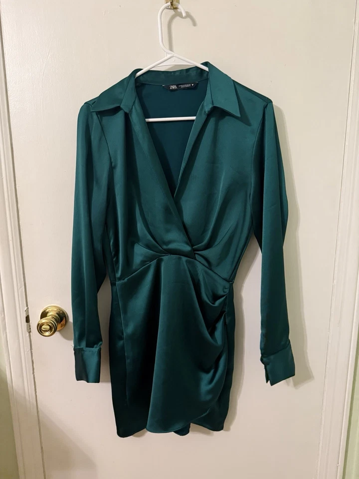 zara satin effect mini dress Size XS - Image 4 of 4