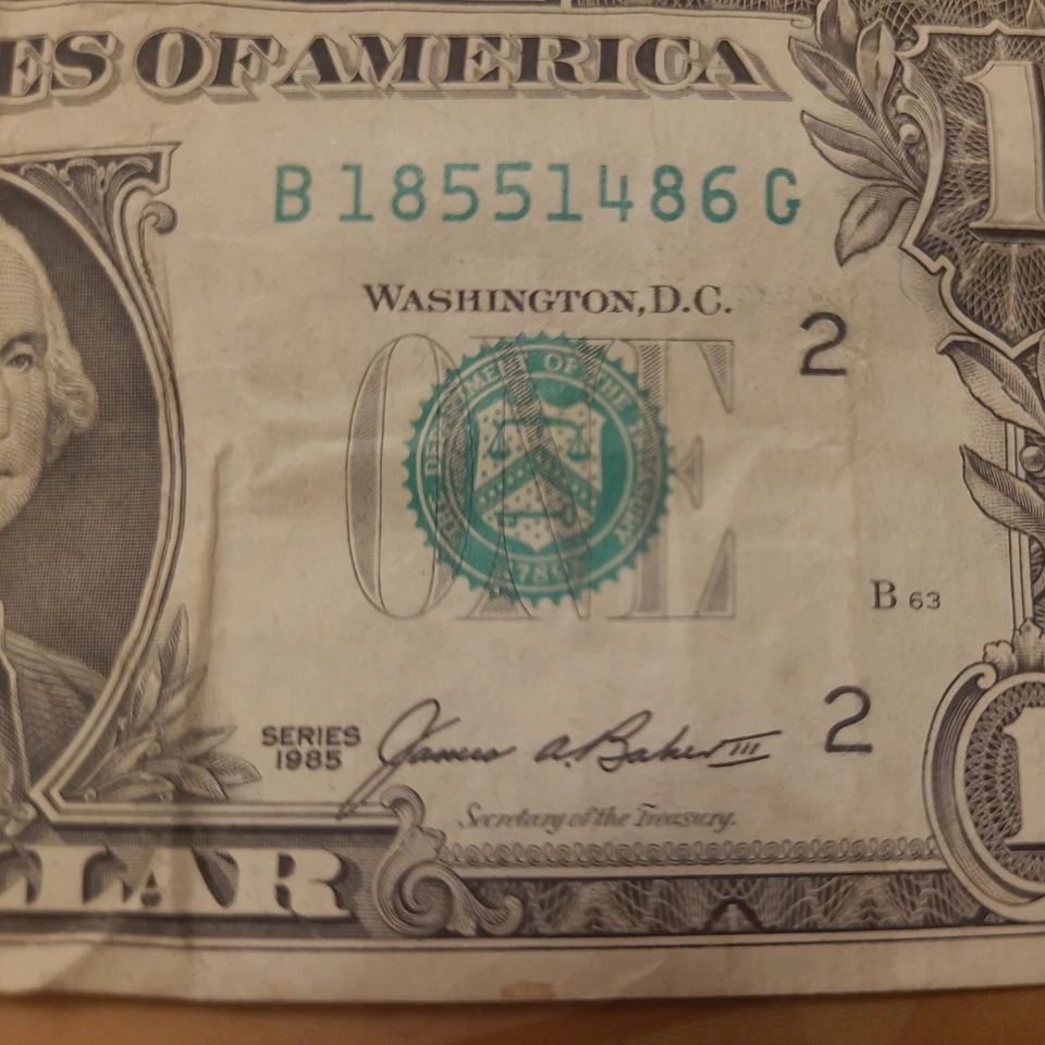 3 bills-  $1 One Dollar Bills  1985 Series  - Image 3 of 4