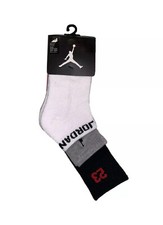 NWT NIKE AIR JORDAN 3 PACK LOW CUT/QUARTER/CREW SOCKS 3Y-5Y