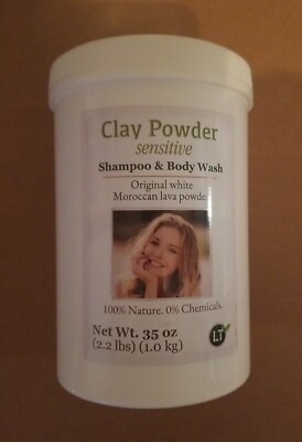 Clay Powder Shampoo and Body Wash - White Moroccan Lava Powder 35 Oz 