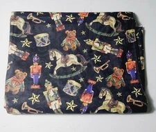 Vintage Christmas Fabric  Nutcracker Teddy Bear Jo Ann Joann 36"x 45"