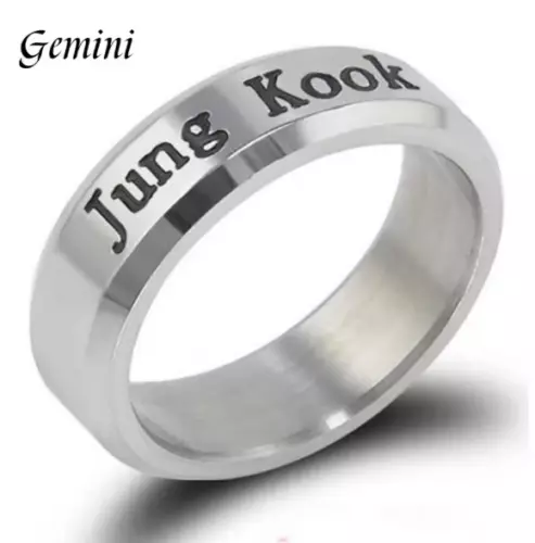 Anillos de acero de titanio BTS para accesorios elegantes del ejército para mercancía de fans de Kpop