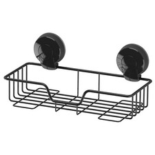 Bathroom Wall Suction Shower Caddy Shelf Bath Towel Ring Storage Corner Organise