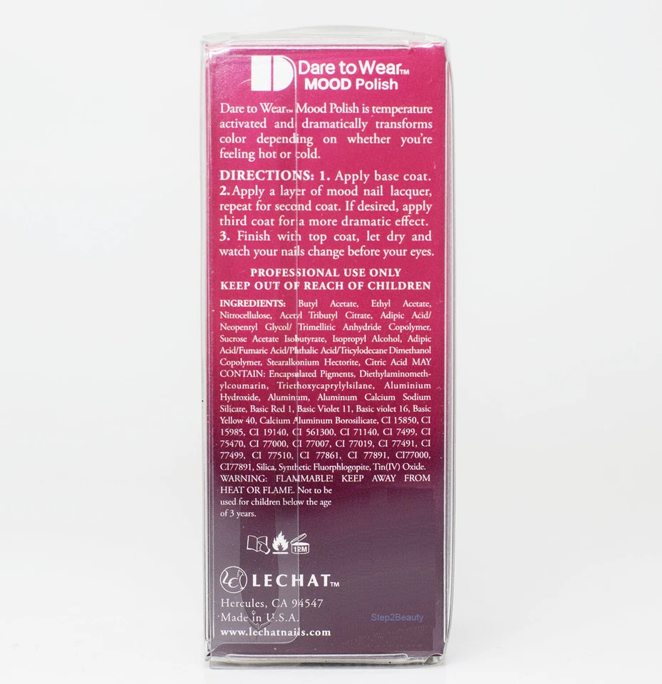 Esmalte de humor Lechat Dare To Wear sin necesidad de luz LED/UV - DWML01 Groovy Heat Wave Foto 2 de 3