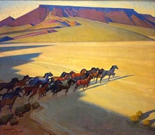 Wild Horses of Nevada : Maynard Dixon : 1927 : Archival Quality Art Print
