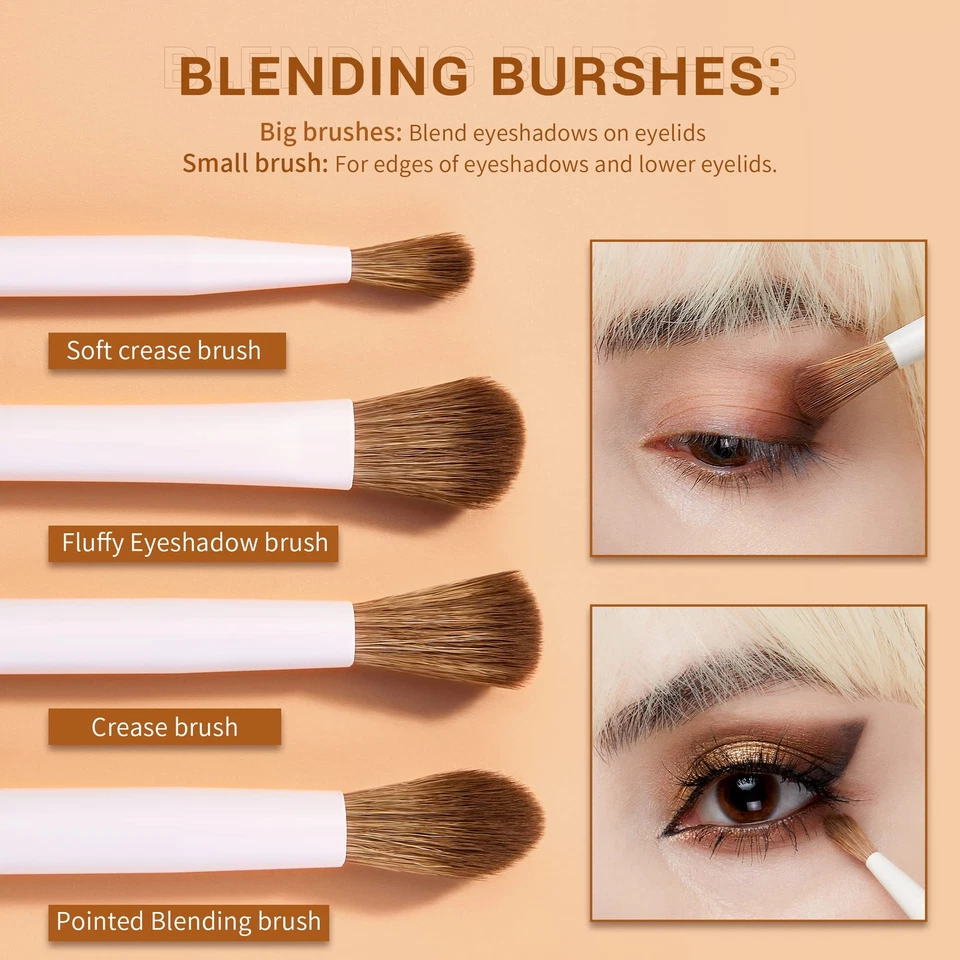 Precision Makeup Brushes 10Pcs Eye Makeup Brush Set Premium Synthetic Eyeshad... - Image 3 of 4