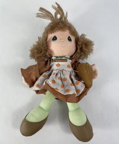Vintage 1988 Precious Moment Applause Plush Fall Thanksgiving Doll Pumpkin Dress - Picture 1 of 11