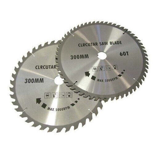 2PC 300MM TCT CIRCULAR SAW BLADES 40 & 60 TEETH WITH ADAPTER O RINGS CHOP