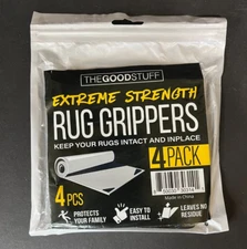 The GOOD STUFF Extreme Strength Rug Grippers 4 Pack Square Size 4.25 x 4.25 Inch