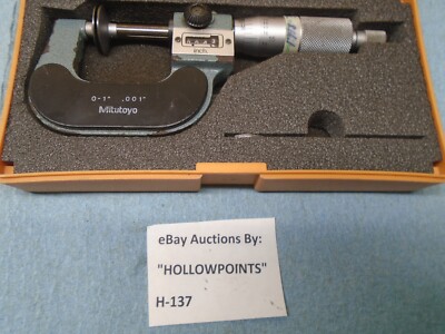 Mitutoyo Japan 223-125 Disc Outside Micrometer 0-1'' Mech. Digit 001 Readout H137