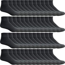 48 Units of Mens Premium Cotton Quarter Ankle Sport Socks Size 10-13 Solid Black