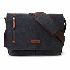 Messenger Bag For Men And Women Canvas Leather 14 Inch Laptop Messenger Bag Shou