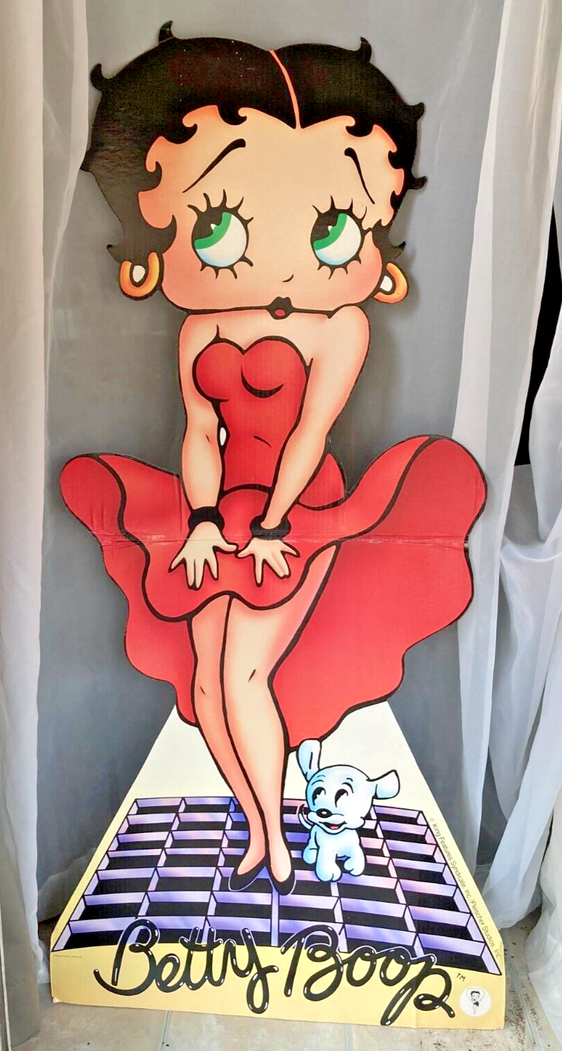 Vintage Betty Boop Cardboard Standee Cutout Life Size 60” X 29” See Details