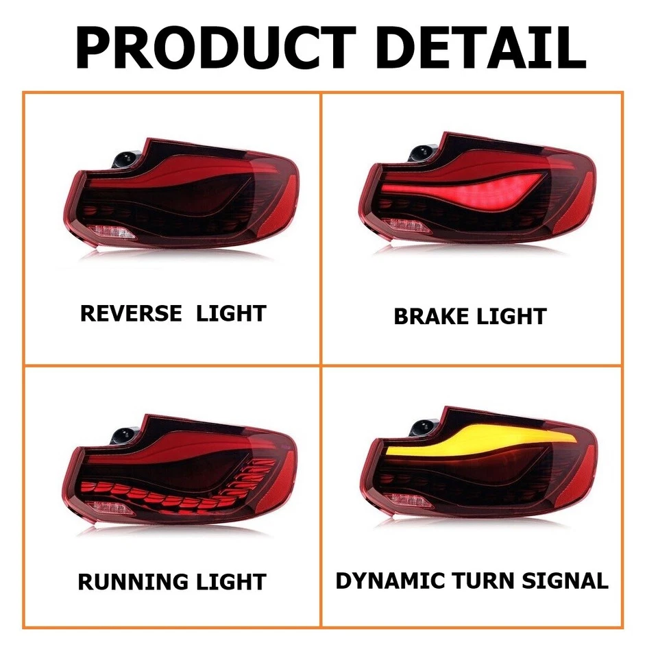 Luces traseras rojas con animación LED GTS para BMW Serie 2 2014-2021 M2 M235i M240i Foto 3 de 4