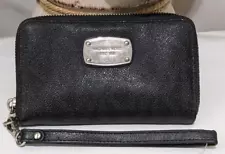 MICHAEL Michael Kors MK Logo Zip Around Continental Wallet Black