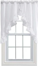 Stacey Ruffled Swag, 60 in X 38 In, White